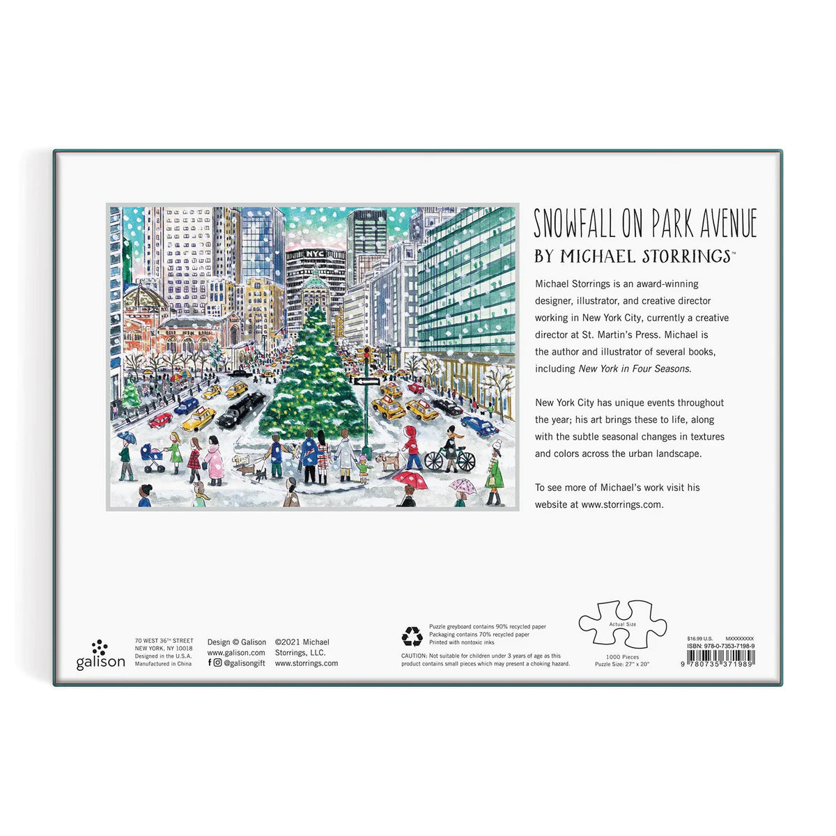 Chauffes de neige sur Park Avenue, Michael Storrings (1000pcs)