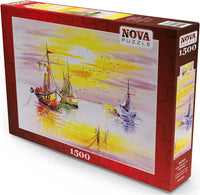 Coucher de soleil et bateaux (1500pcs)