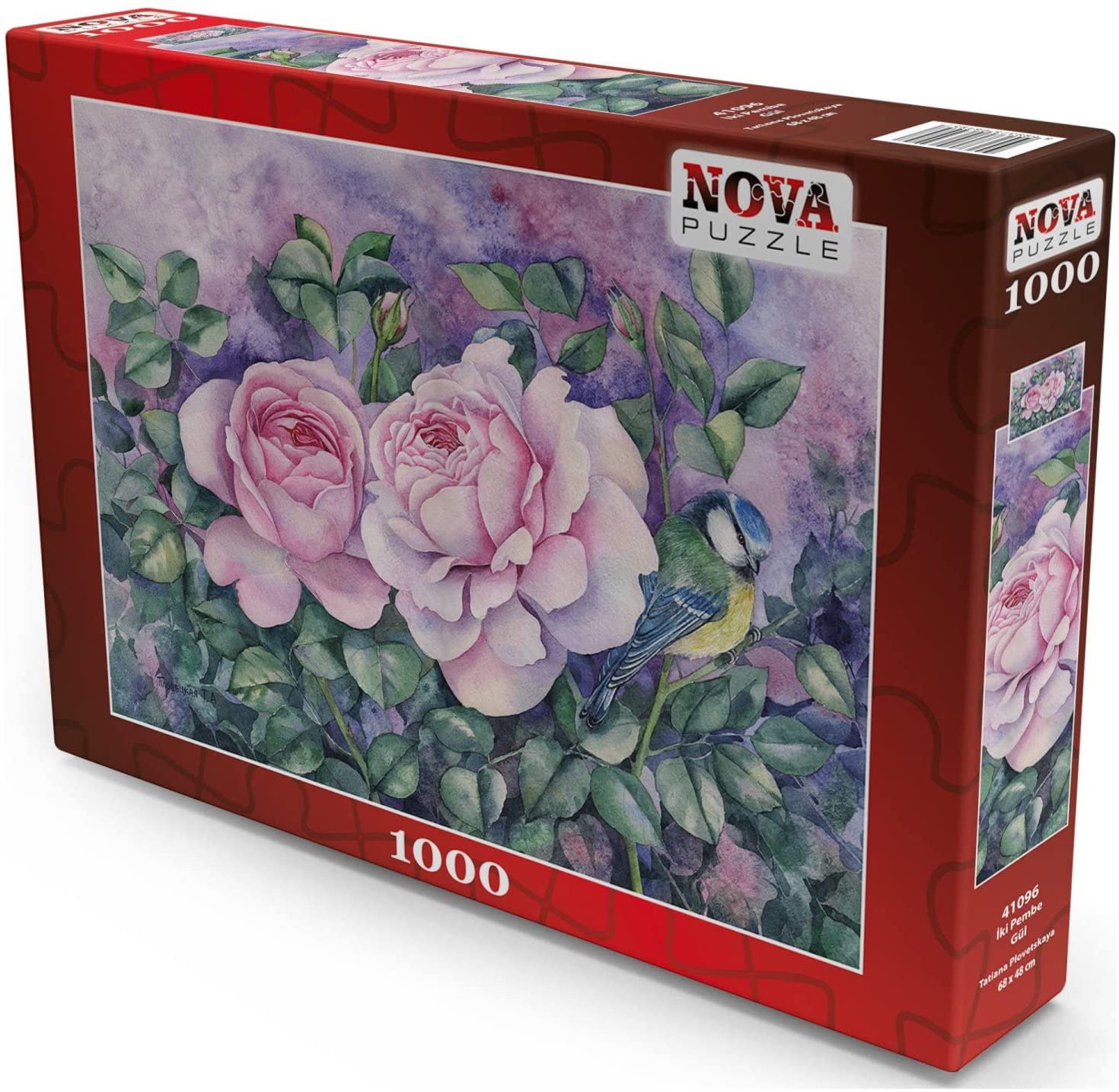 Two Pink Roses (1000pcs)
