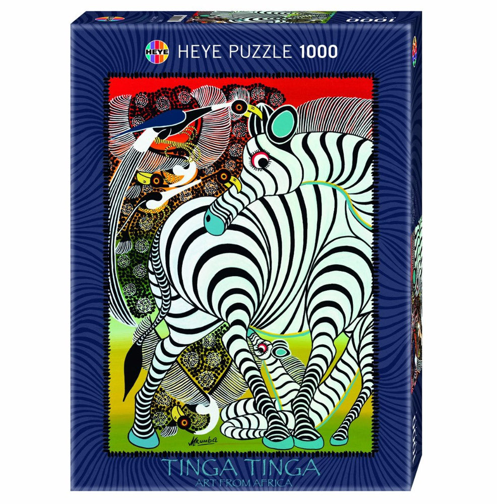 PFG Zebra - Tinga Tanga - Art from Africa (1000pcs) (Usage/Used - PUZZLES FOR GOOD)