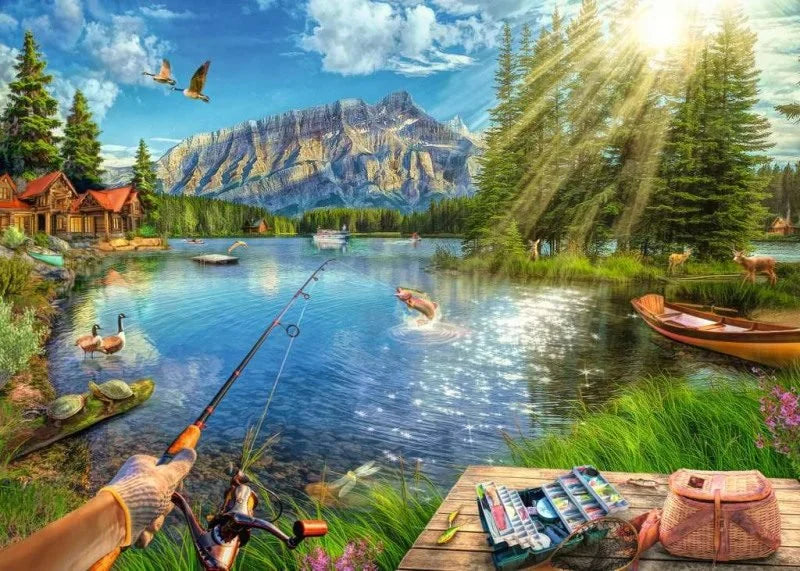 DMG Ravensburger Wanderlust - Life at the Lake (1000pcs) (NEW BOX SIZE) (DAMAGED BOX)