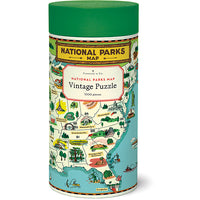 Vintage - carte des parcs nationaux (1000pcs)