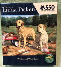 PFG Yellow & White Labs, Linda Picken (550pcs) (Usage/Used - PUZZLES FOR GOOD)