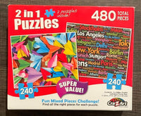 PFG 2-en-1 Plane-papier coloré et villes du monde (utilisation / utilisée - puzzles pour de bon)