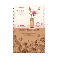 3D Wood Pink Lily - Purity & Elegance (73pcs)