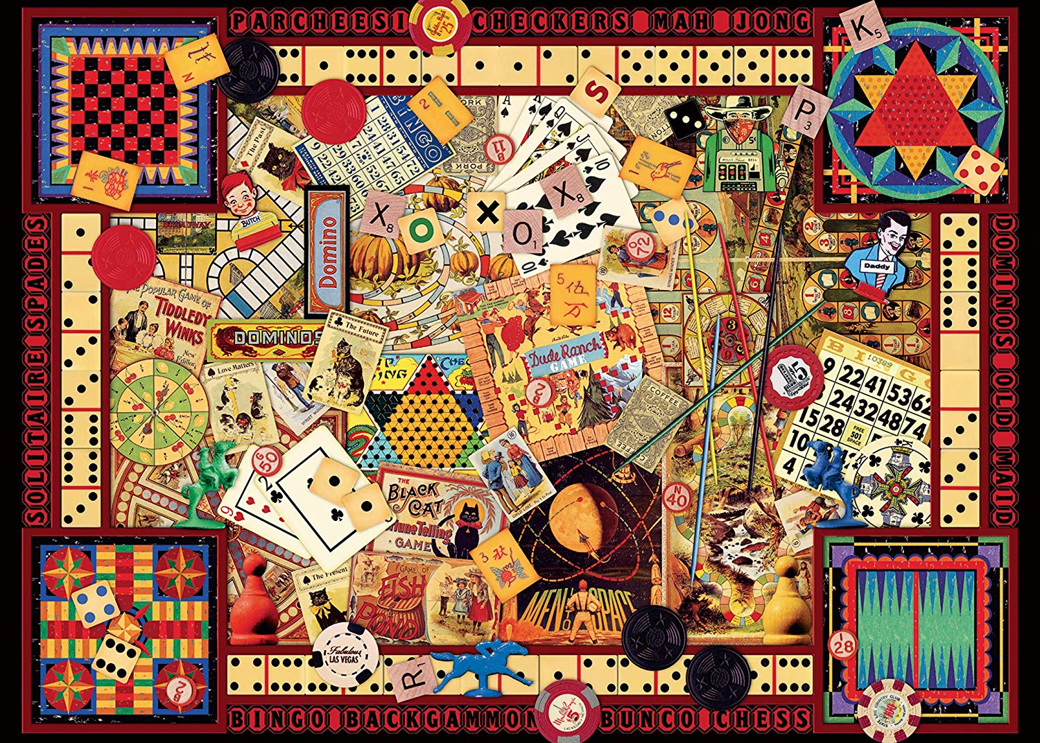 PFG Ravensburger Vintage Games (1000pcs) (Usage/Used - PUZZLES FOR GOOD)