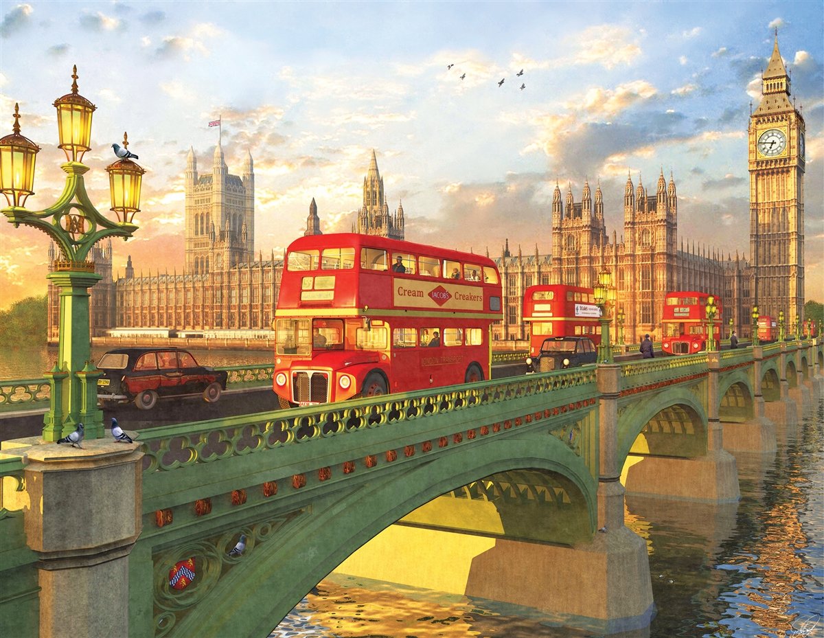 PFG Westminster Bridge, Dominic Davison (500pcs) (Usage/Used - PUZZLES FOR GOOD)