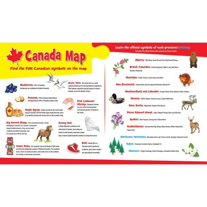 Puzzle de la carte du Canada (60pcs)