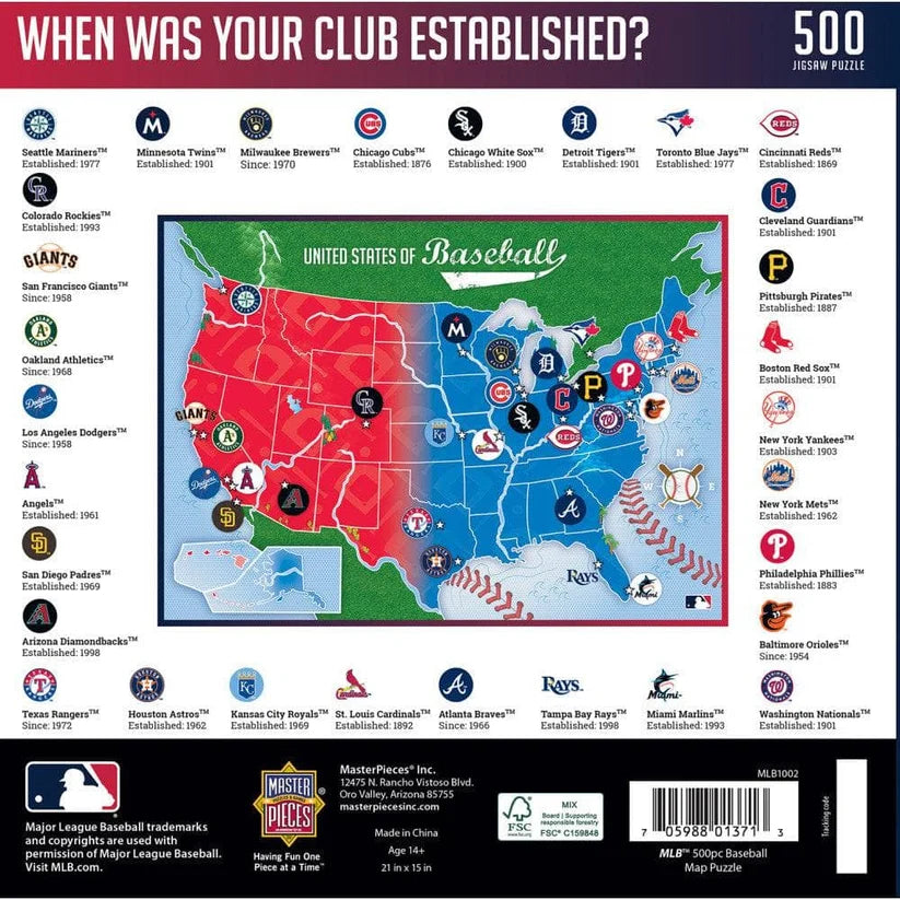 DMG MLB - League Map - United States of Baseball (500pcs) (DAMAGED BOX)