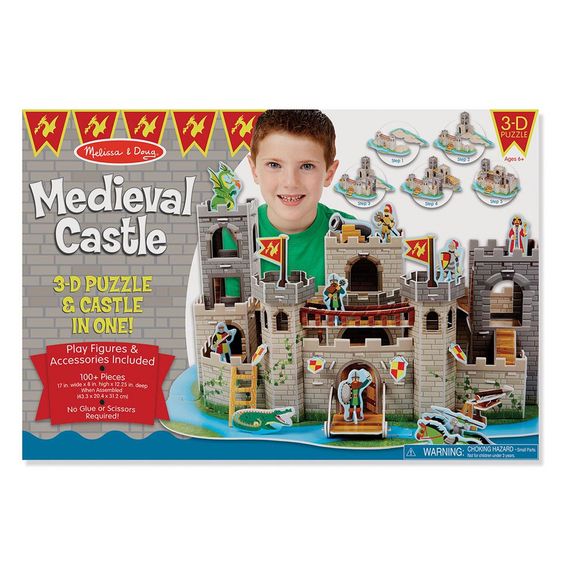 Château médiéval, puzzle 3d et château en un!