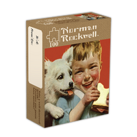 Break de 10 minutes - Boy Laught avec sandwich et chiot (Garcon Qui Rit Avec Sandwich et Chiot), Norman Rockwell (100pcs)