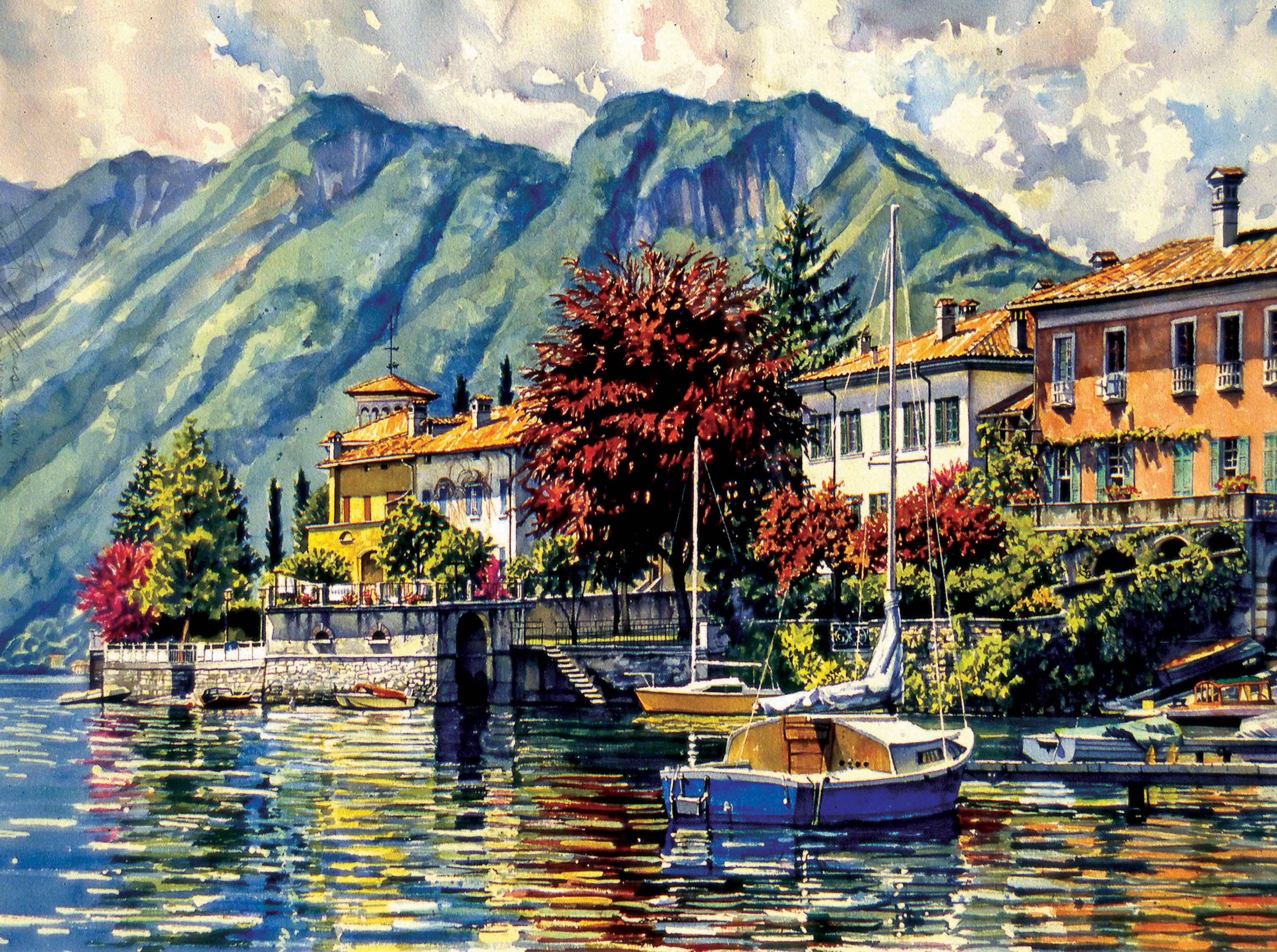By The Sea - Blue Boat in Lake Maggiore, Miguel Freitas (1000pcs)