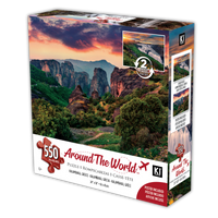 Autour du monde (2 faces) - Gullfoss Waterfall, Islande - Kalambaka, Grèce (550pcs)