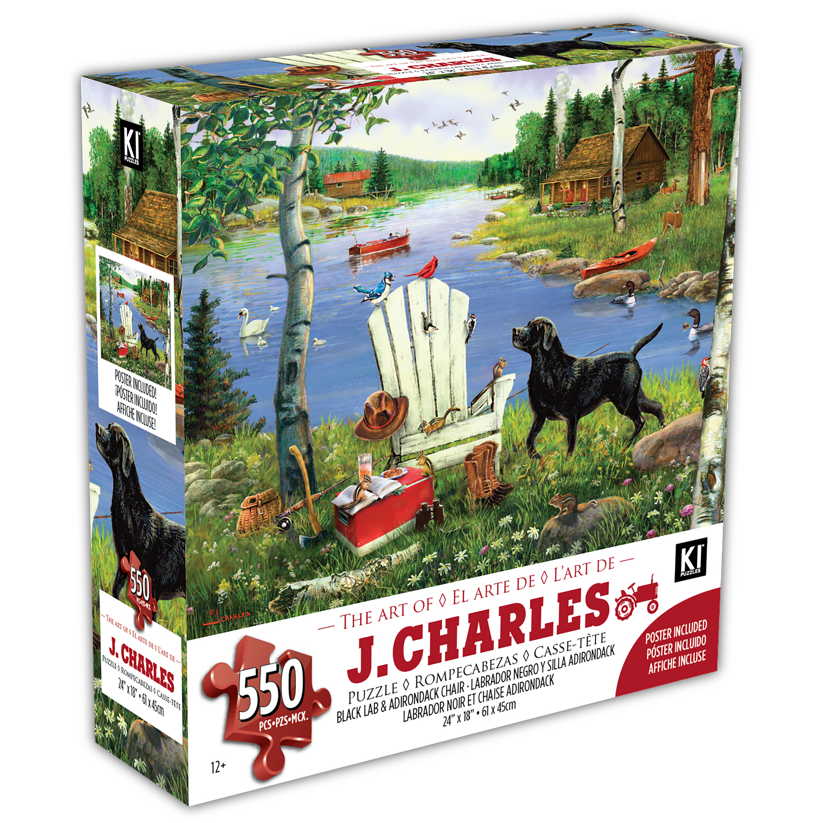 Black Lab & Adirondack Chair, J. Charles (550pcs)