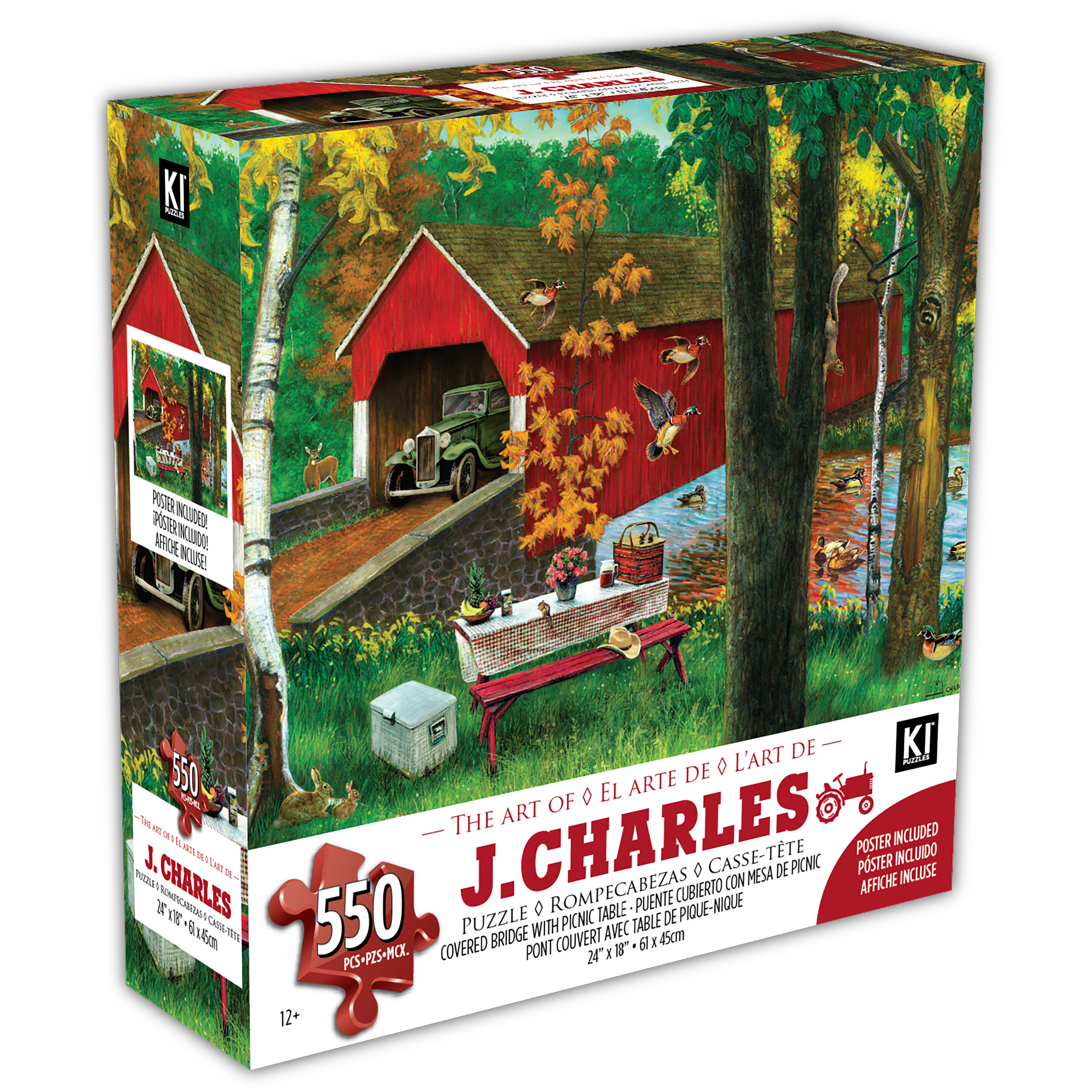 Covered Bridge with Picnic Table, J. Charles (550pcs)