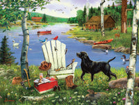 Black Lab & Adirondack Chair, J. Charles (550pcs)