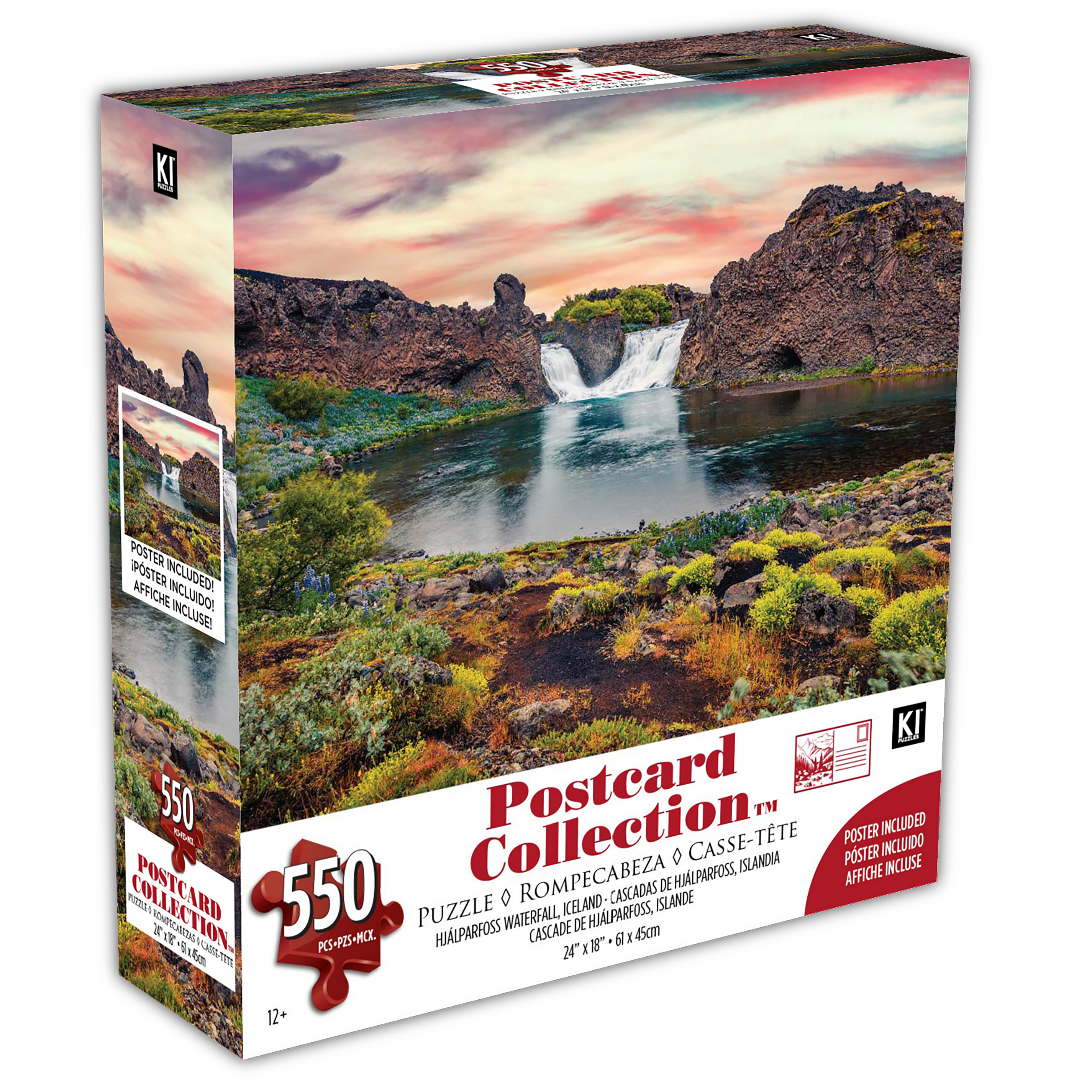 Postcard Collection - Hjalparfoss Waterfall, Iceland (550pcs)