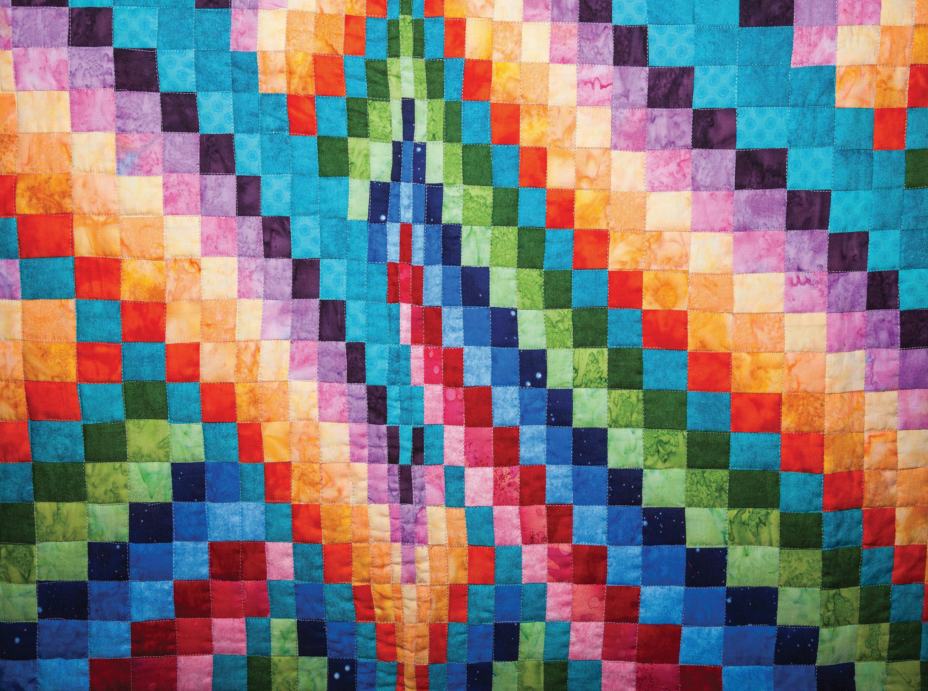 Monde coloré - courtepointe fait à la main dans des couleurs vives (750pcs)
