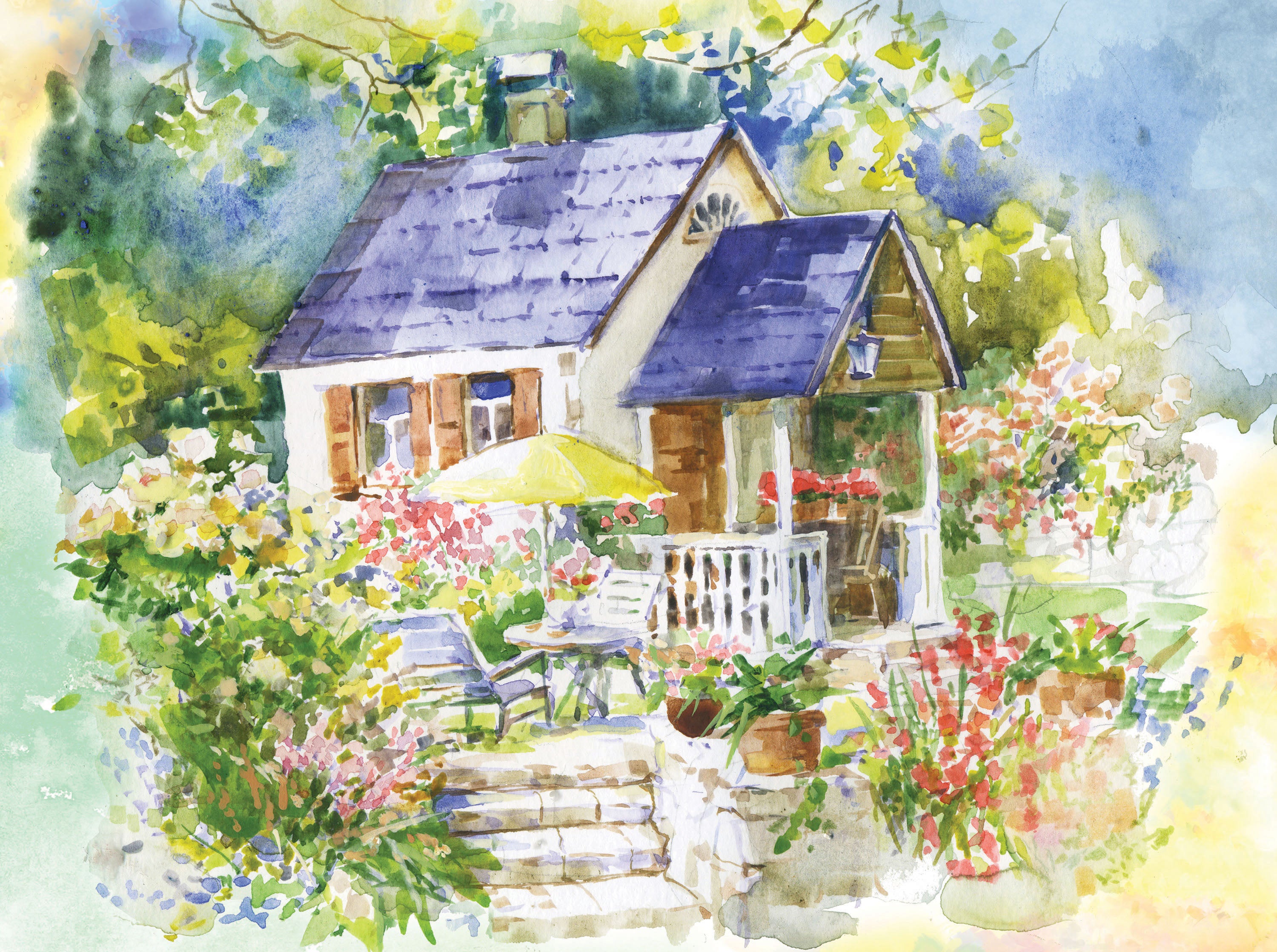 Watercolor Cottages - Country House (1000pcs)