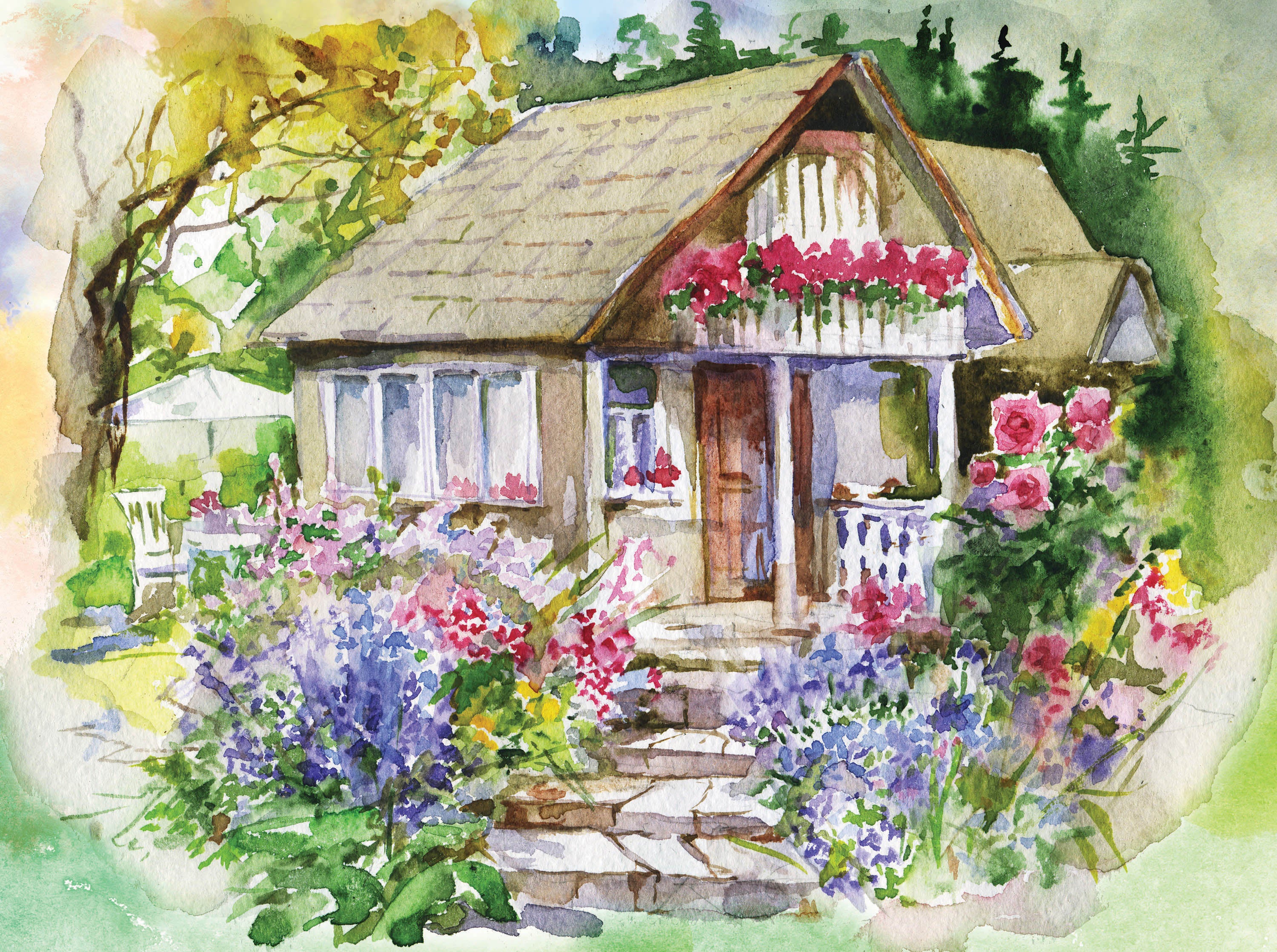 Watercolor Cottages - Enchanted Garden (1000pcs)