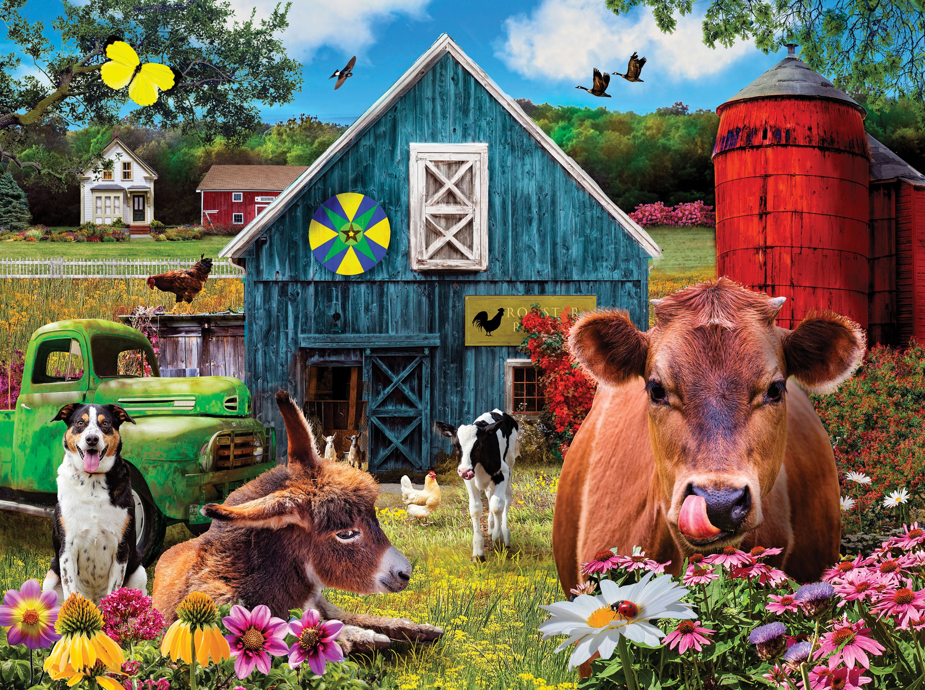 Rooster Hollow, Karen Burke (puzzle et kit de plateau) (1000pcs)