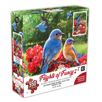 Flights of Fancy - Summer Bluebirds & Geraniums, Greg Giordano (550pcs)