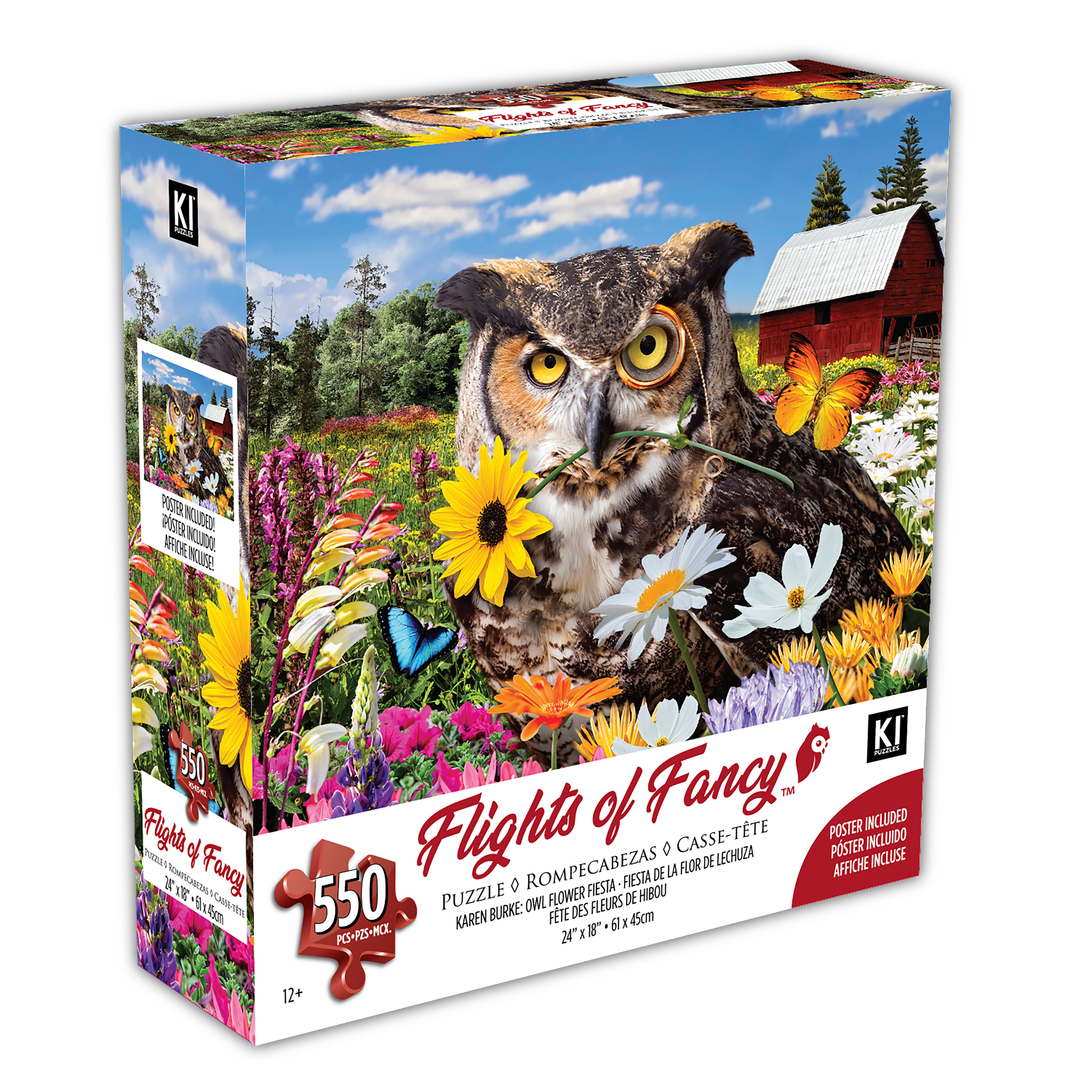 Flights of Fancy - Owl Flower Fiesta, Karen Burke (550pcs)