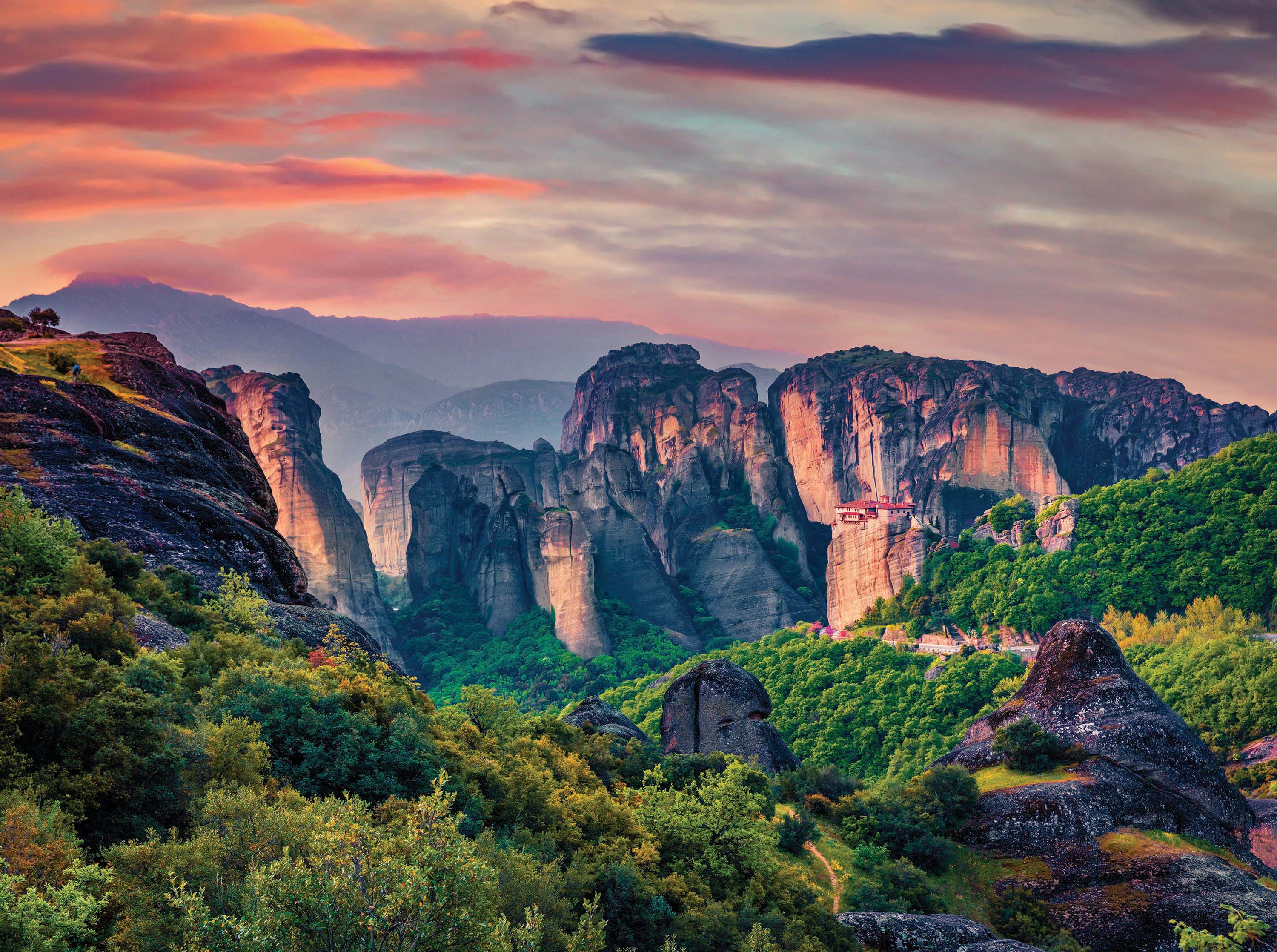 Collection de cartes postales - Spring Sunset, Kalabaka, Grèce (750pcs)