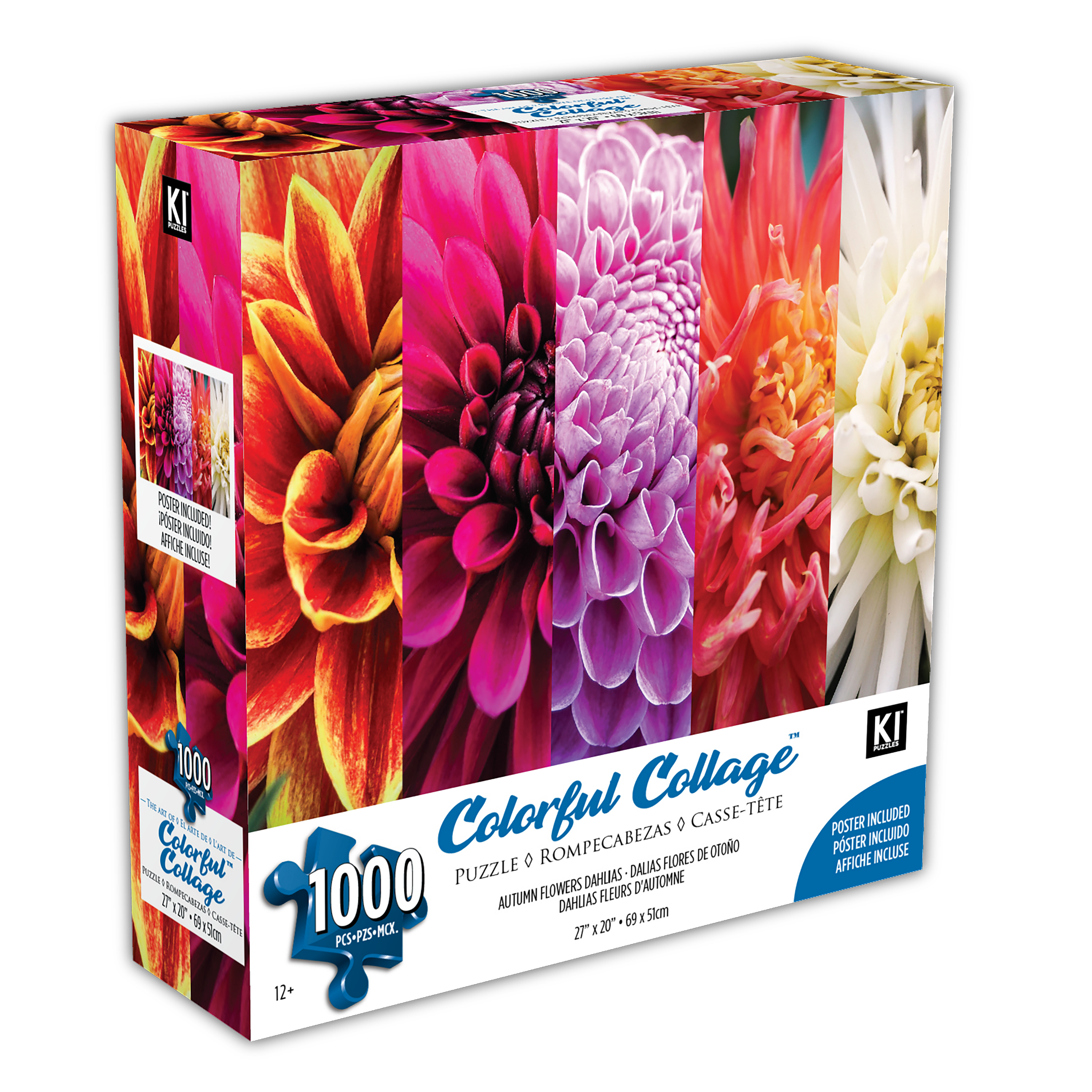Collage coloré - Fleurs d'automne Dahlia (1000pcs)
