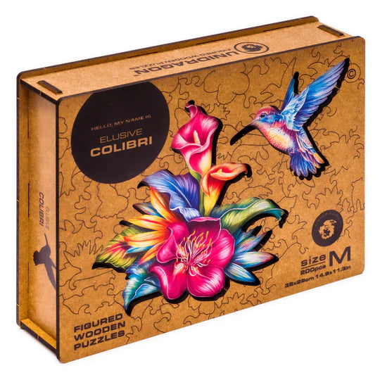 Elusive Colibri (Size M) (Wooden Jigsaw Puzzle)