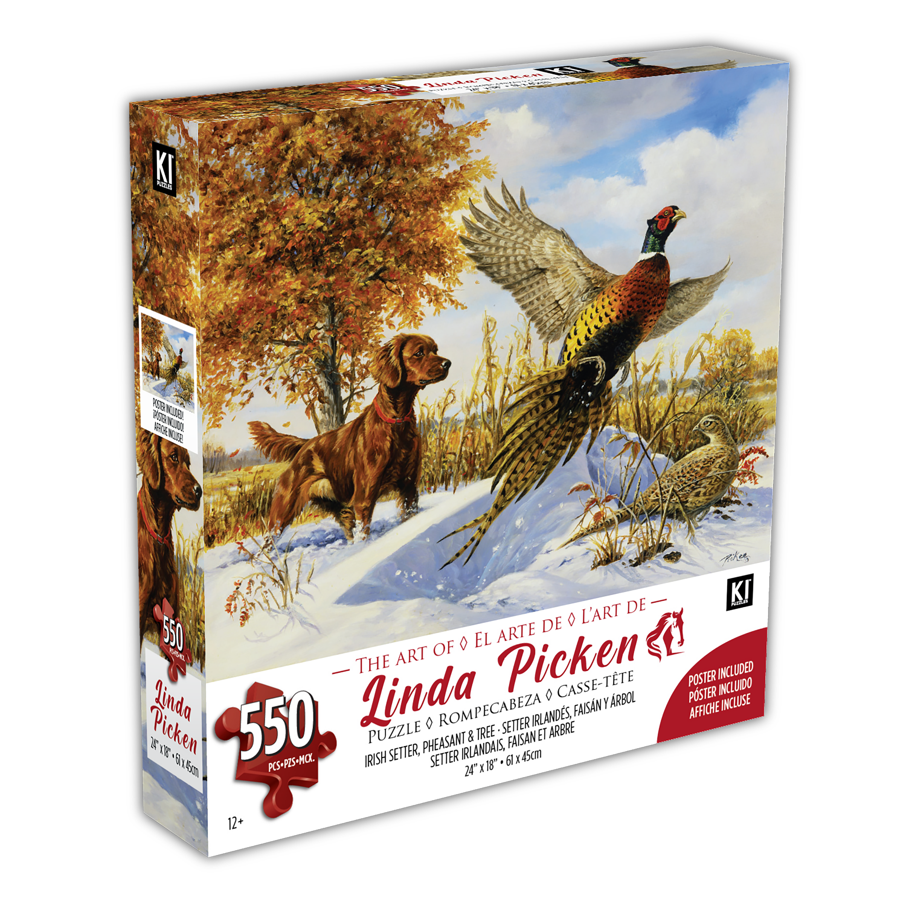 Irish Setter, Pheasant & Tree, Linda Picken (550pcs)