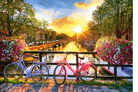Picturesque Amsterdam with Bicycles