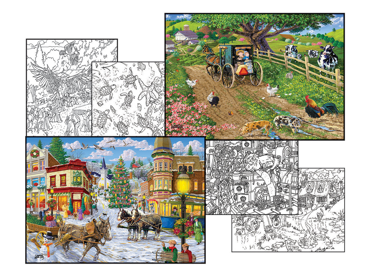 Une conduite paisible + Agnes 'Corner Shop, Joseph Burgess (2 puzzles + 4 pages à colorier)