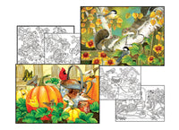 Jardin d'octobre + romance d'automne, Jane Mayday (2 puzzles + 4 pages à colorier)