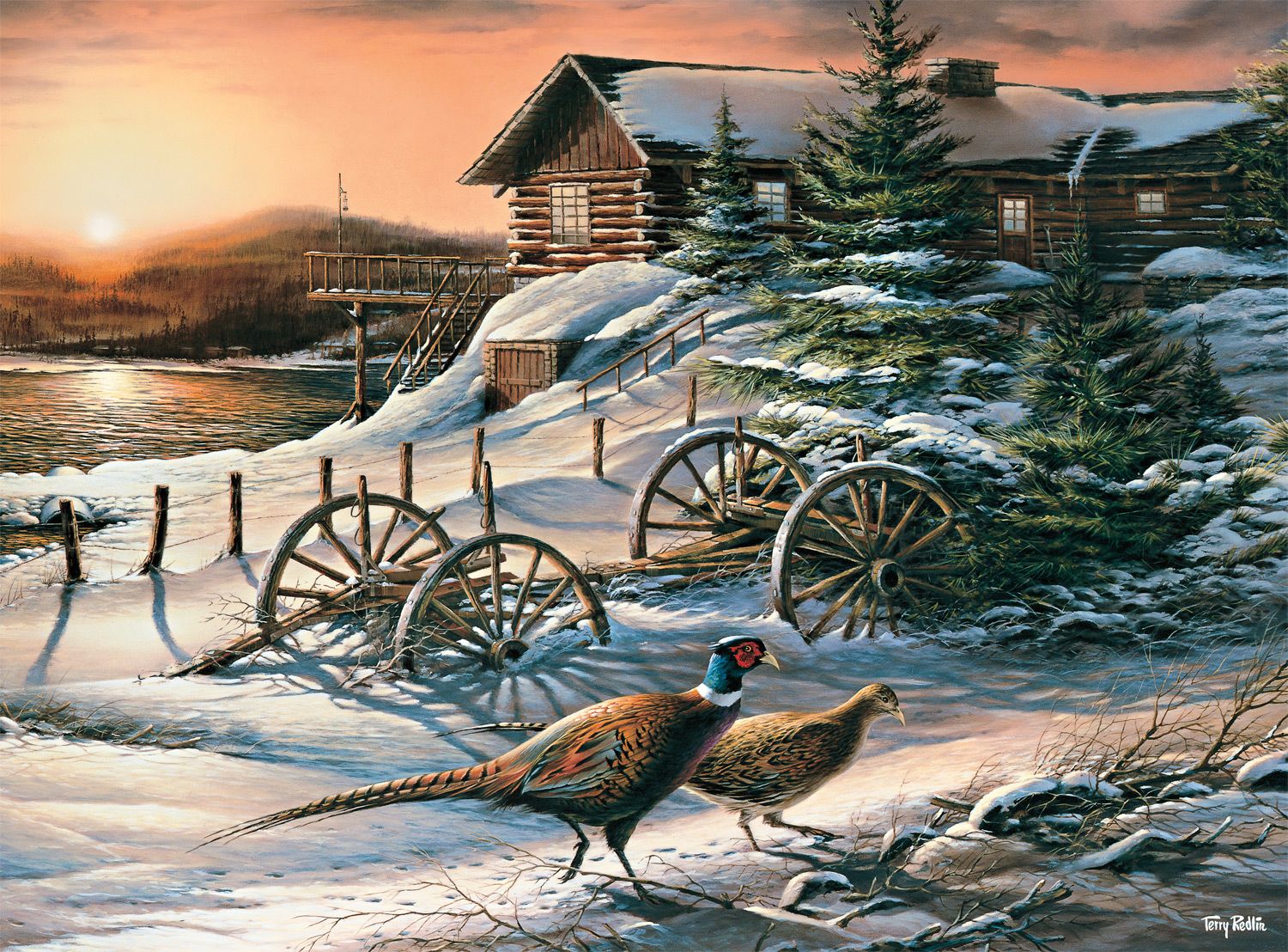 Peaceful Evening Pheasants, Terry Redlin