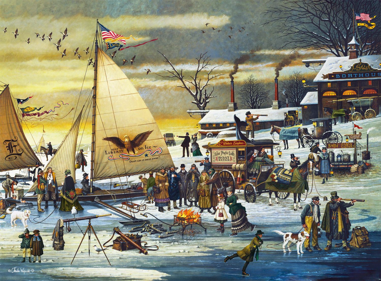 Ice Riders on the Chesapeake Bay, Charles Wysocki (1000pcs)
