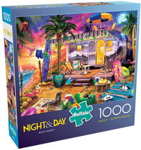 Nuit et jour: vacances à la plage