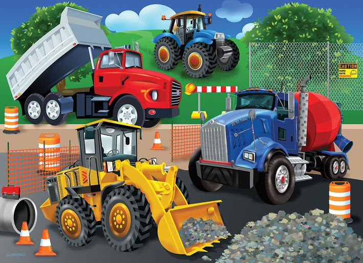 Camions et tracteurs puzzle pour enfants, Greg Giordano
