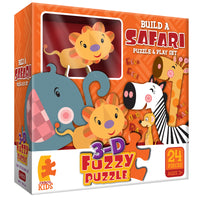 Build a Safari 3D Fuzzy Puzzle & Playset