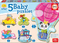 5 Baby Puzzles - Animals Driving