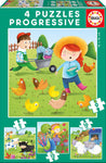Animaux de ferme (Animaux de la Ferme) X4 puzzles