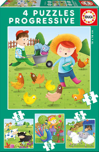 Animaux de ferme (Animaux de la Ferme) X4 puzzles