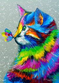 Chat brillant et papillon (1000pcs)