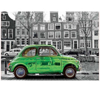 Car in Amsterdam - Coloured Black & White