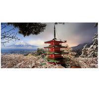 Mount Fuji and Chureito Pagoda, Japan (Panorama)