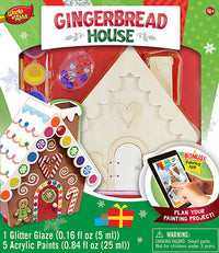 Kit en bois de maison de pain au gingembre, peignez le vôtre