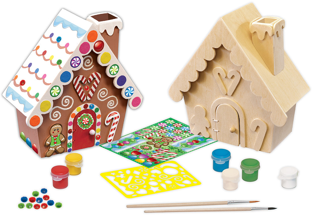 Ginger Bread House Wood Kit, Paint Your Own