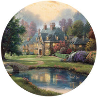 Manoir au bord du lac, Thomas Kinkade Round
