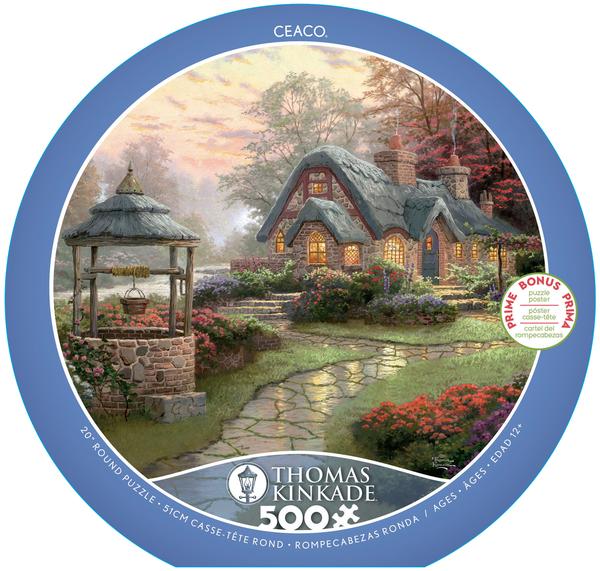 Make a Wish Cottage, Thomas Kinkade Round