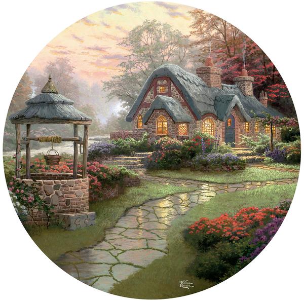 Make a Wish Cottage, Thomas Kinkade Round